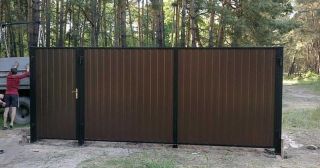 Купить распашные ворота из профнастила Апшеронск, цена от 2734 руб.